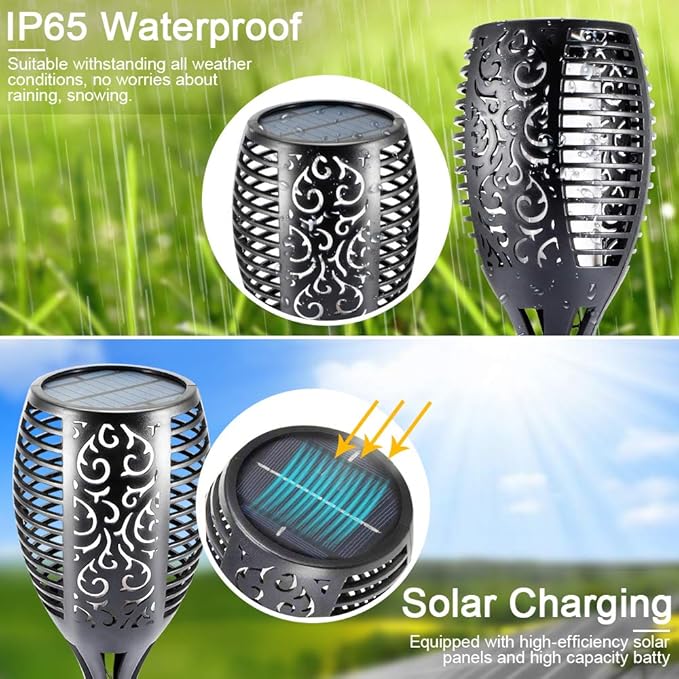 EOYIZW Solar Lights Outdoor, 4 Pack Premium 99 LEDs Purple Halloween Decorations Solar Lights - IP65 Waterproof Garden Outdoor Decor for Halloween Yard Patio Porch