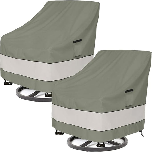Patio Chair Covers Waterproof Patio Furniture Covers,35W x 37D x 38 H Inches Outdoor Swivel Chair Cover 2 Pack -Grayish Green