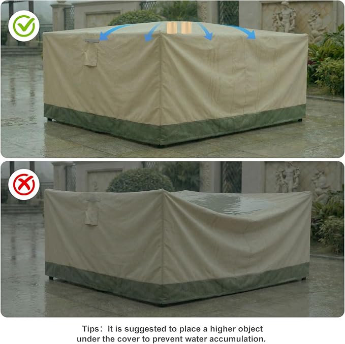 BPS Patio Furniture Cover for Outdoor Table and Chairs, 600D Waterproof and Anti-UV Patio Sectional Set Cover for Outside General Purpose Furniture, 86''L x 86''W x 32''H