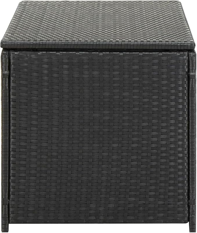 Homgoday Outdoor Storage Deck Box Patio Storage Box Poly Rattan 39.3"x19.6"x19.6" Black