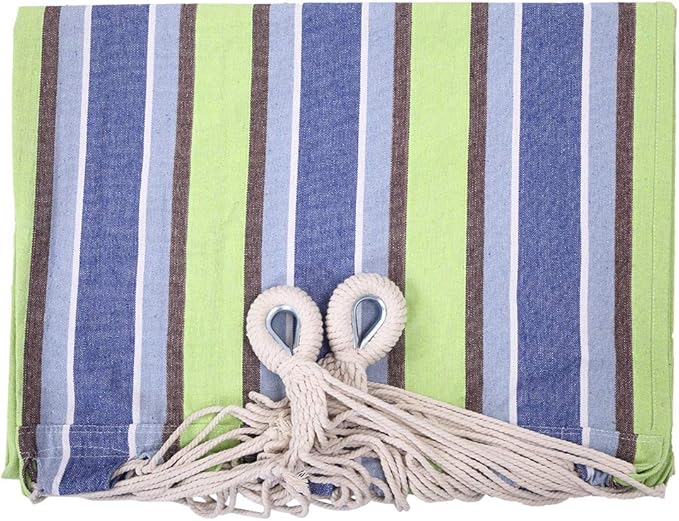 Outdoor Polyester Hammock Set,Portable Hammock with Heavys-Duty Steel Stand – 250LBS Capacity, Hammock Set for Outdoors, Patio, Garden, and Camping, Includes Carrying Bag, & Adjustable Hooks,Green