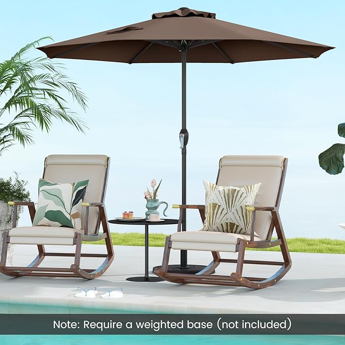 8.5 FT Patio Umbrella Outdoor Table Umbrella, Market Umbrella with Crank Handle, 8 Sturdy Ribs, Air Vent & Sun-Protective Canopy, Parasol for Garden, Backyard, Deck & Pool
