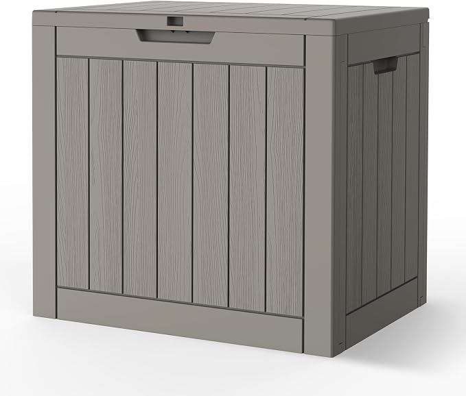 Outdoor Storage Box 22 Gallon, Deck Box Waterproof, Small Storage Bins with lids, Weatherproof Resin Lockable Storage for Secure Package Deliveries & Indoor Storage in Garden or Patio, Yard