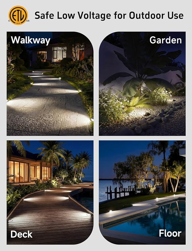 Gardenreet Outdoor Well Lights Low Voltage - Solid Brass 12V All Weather Ip65 Inground Lighting, LED Fixture, Antique Bronze for House Garden Path with 4000K Neutral White MR16 Bulb