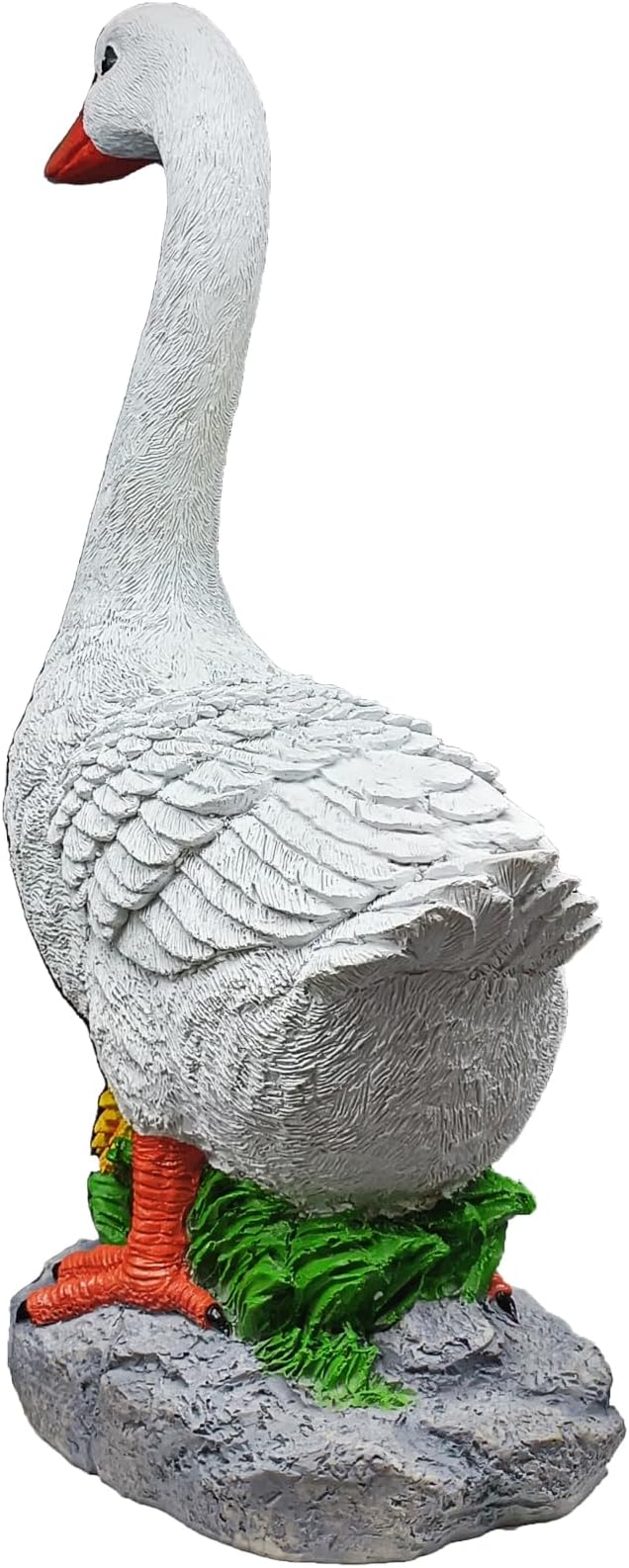 Joyful Porch Goose Statue Cygnus, Classic, Detailed, Big Resin Garden Lawn Yard Décor, Sculpture, 20 inches High Figurine, Duck, Indoor and Outdoor, by GGTown TM