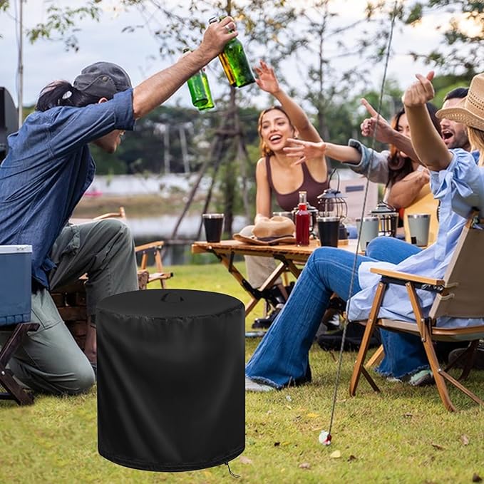 Patio Table Cover for Keter Cool Side Table Cooler, Waterproof Ice Chest Storage Cover Round Outdoor Bar Cover- 17.2"D x 17.5"H