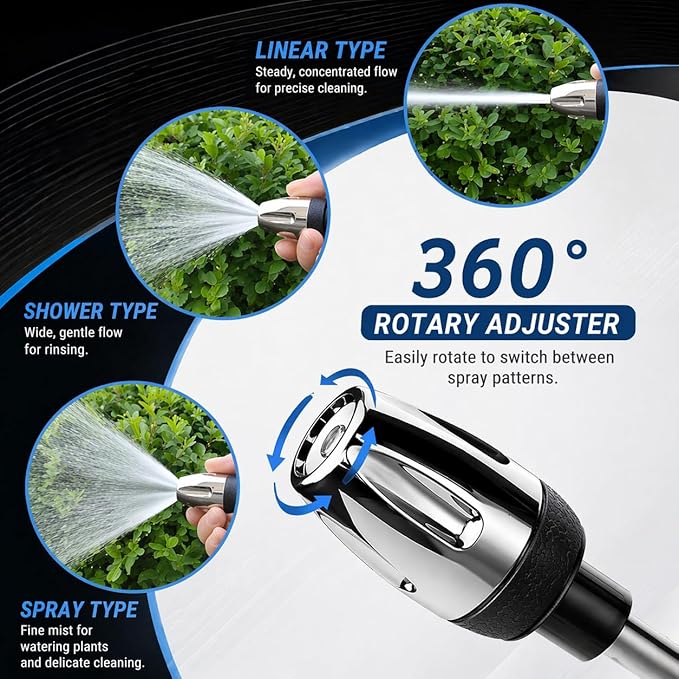 Pressure Washer Gun, 2026 Upgraded High Hose Nozzle, Hydro Power Water Jet Cleaner, Adjustable Nozzle Pressure Washer Attachment for Car, Patio, Driveway & Outdoor Cleaning