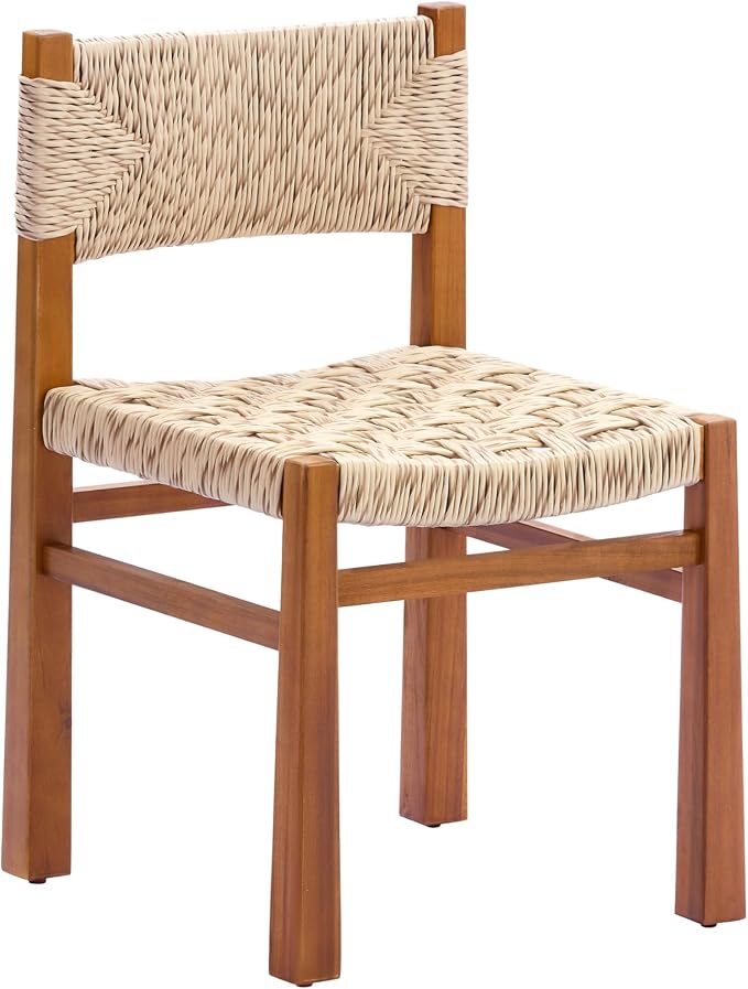 Christopher Knight Home Tanya 7 Piece Acacia Wood Outdoor Dining Table Set for 6, Extendable Dining Table and 6 Chairs with Wicker Seat & Backrest, Outdoor Patio Furniture Set, Light Grey + Teak