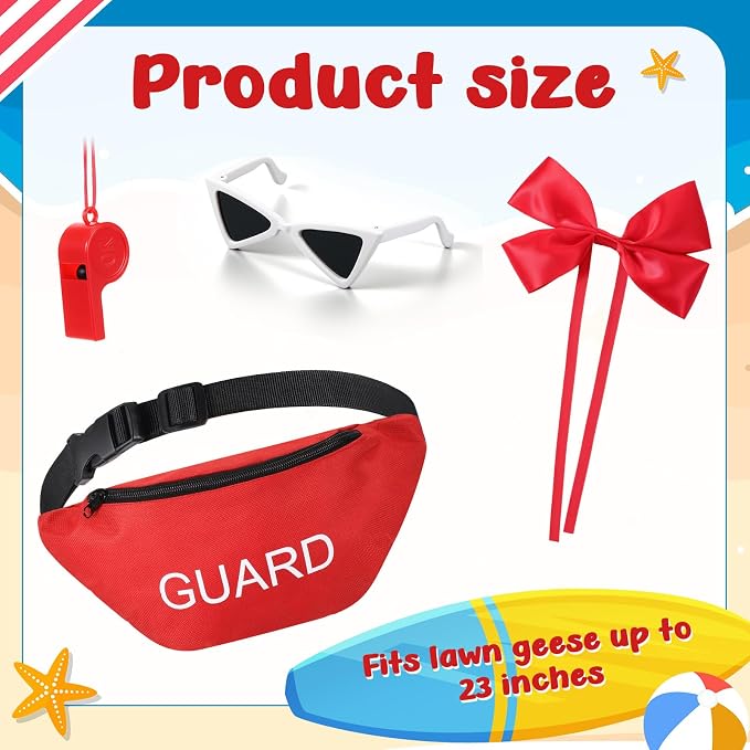 Bikini Porch Goose Outfits with Sunglasses and Swimming Tube for 23" Summer Goose Costume Garden Patio Statue Decor(Coach)