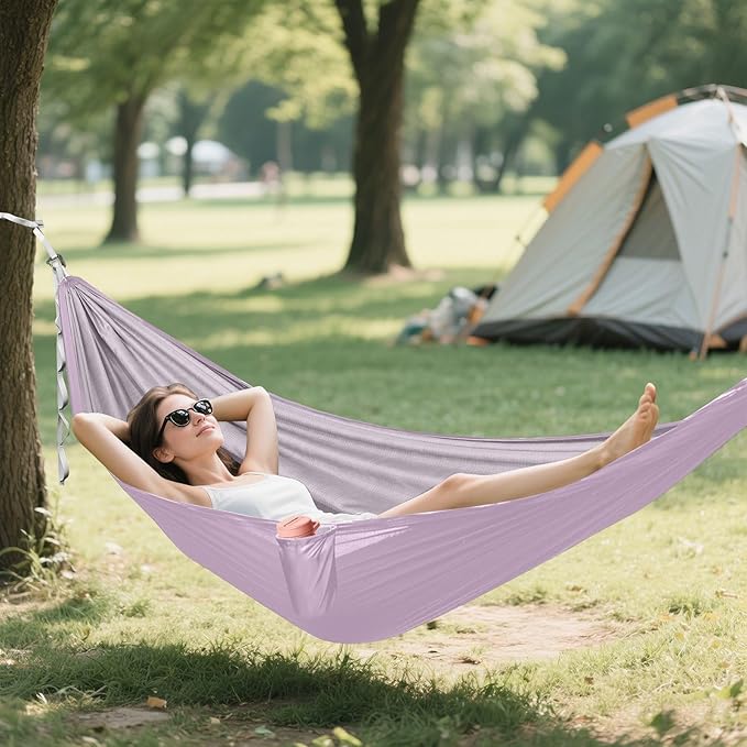 Purple 330lb Capacity Camping Hammock with Hanging Rope Fabric Hammock for Indoor Outdoor Patio hamacas para Deck