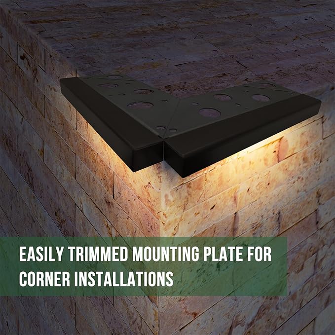GKOLED 4-Pack Replaceable 6.8" LED Hardscape Lights, Low Voltage Retaining Wall Light, Paver Wall Hardscape Lighting, Outdoor Landscape Step Lights, 12VAC/DC 1.5W 2700K, Die-cast Aluminum Housing