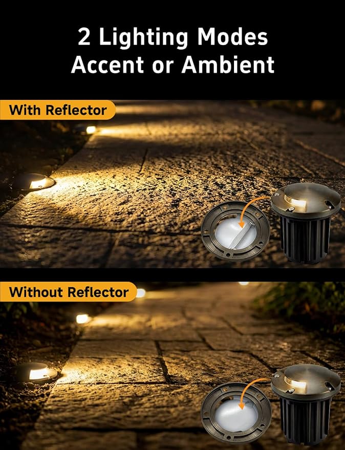 Gardenreet Outdoor Well Lights Low Voltage - Solid Brass 12V All Weather Ip65 Inground Lighting, LED Fixture, Antique Bronze for House Garden Path with 4000K Neutral White MR16 Bulb
