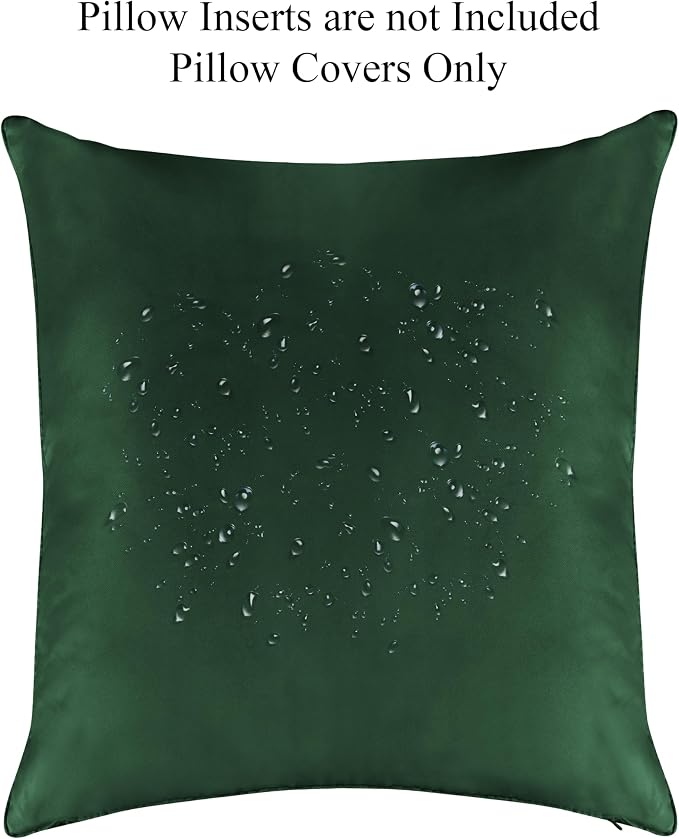 A1 HOME COLLECTIONS A1HC Luxurious Outdoor Waterproof Pillow Covers 18x18 Inches (Pack of 2, Timber Green), Throw Pillow Covers for Pool Areas, Garden, Sofa, Chairs, Beds, Tent, Patio