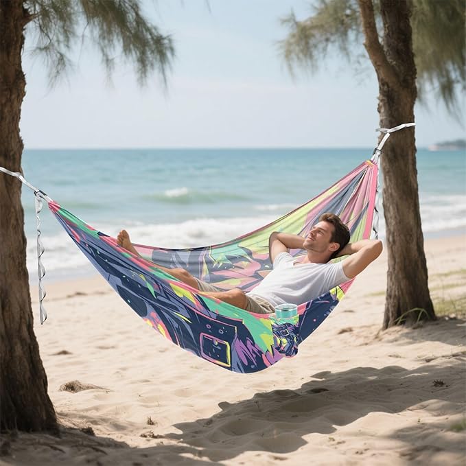 Cartoon German Shepherd Dog Graffiti Style 330lb Capacity Hammocks with Tree Straps Indoor Hammock for Indoor Outdoor Patio hamaca de Algodon para Jardin
