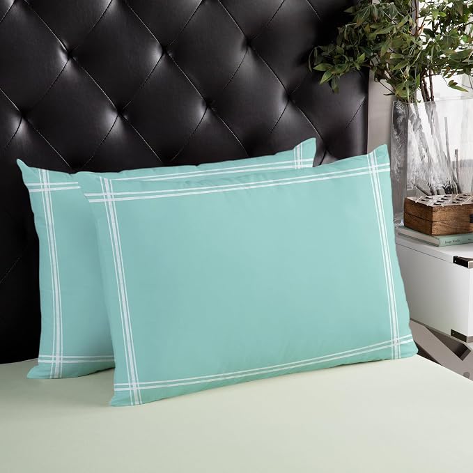 Outdoor Waterproof Throw Pillows Farmhouse Decor Aqua Patio Pillows Pack of 2,Decorative Pillow Covers with Insert,Pillow Cushion Case for Garden Couch Sofa