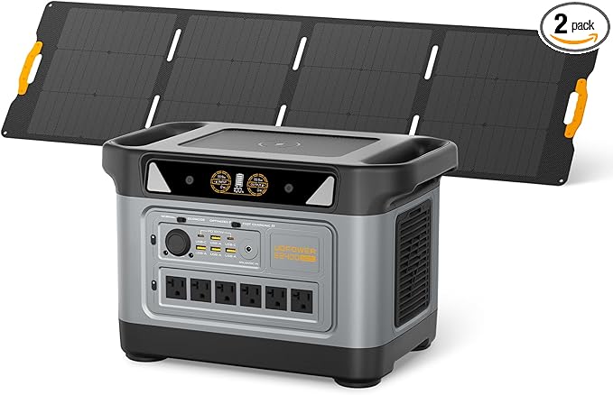 UDPOWER S2400 Portable Power Station(Solar Panel Option), 2083Wh LiFePO4, 2400W (Surge 3000W) UPS, 6 AC Outlets, Solar Generator for RVs Camping Emergency, Home Backup (Bundle(S2400+210W panel))
