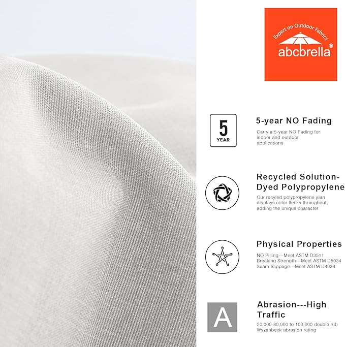 ABCCANOPY OLEFIN® 5-Year No Fading Patio Umbrella with Solar Lights (White)
