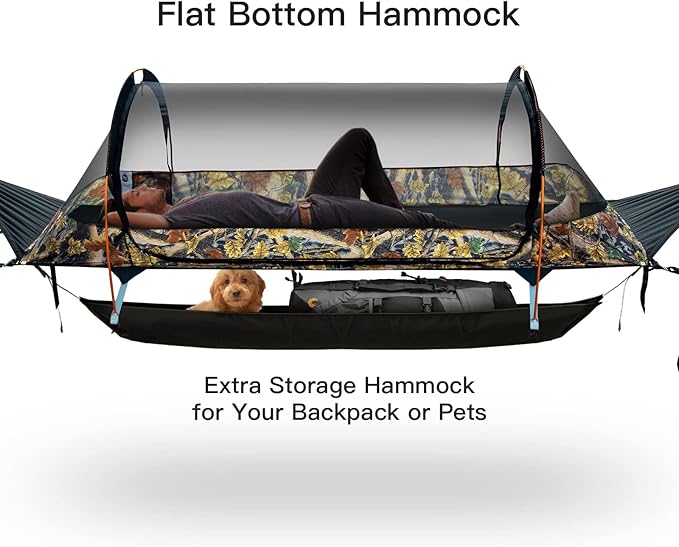 Night Cat Flat Lay Hammock Tent with Sleeping Bag for 1 Person Flat Lay Hammock Tent Combo Set