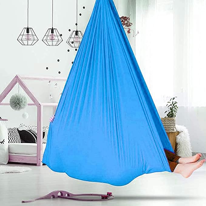 Adjustable Indoor Therapy Swing Yoga Flying Cuddle Hammock Hanging Bed Ideal for Children's Kids/Adult Special Needs Autism ADHD Aspergers and Sensory Integration