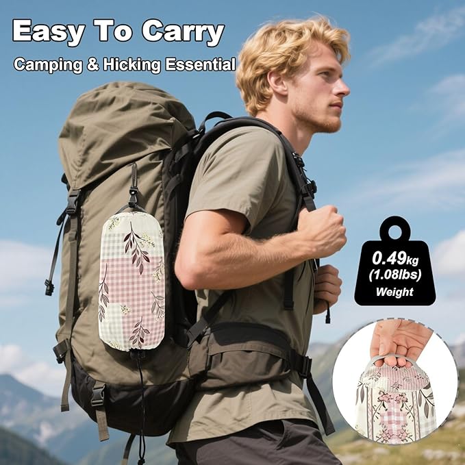 Gentle Gingham Hammocks for Camping with Portabl Carry Bag Hanging Hammock Outside Beach Patio Garden