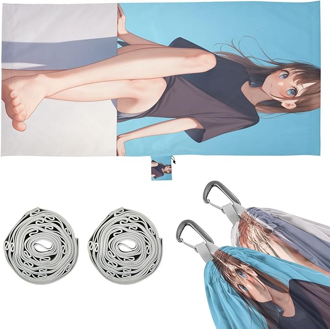 Anime Cute Girl Feet Hammocks with Tree Straps Portable Hammock for Patio Backyard Lounge Base
