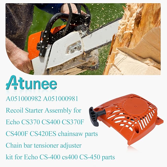 CS400 A051000982 Recoil Starter with Chain Adjuster Kit for Echo CS-370 CS-370F CS-400 CS-400F CS-420ES Chainsaw Replace A051000982 A051000981 V651000001 V651000011
