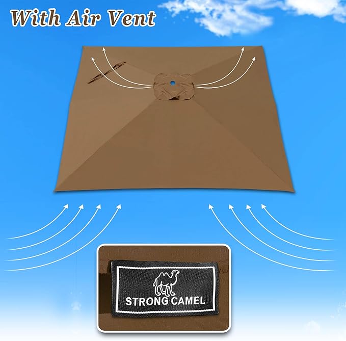 Replacement Umbrella Canopy for 8.2ft x 8.2ft 8 ribs in (Canopy Only)