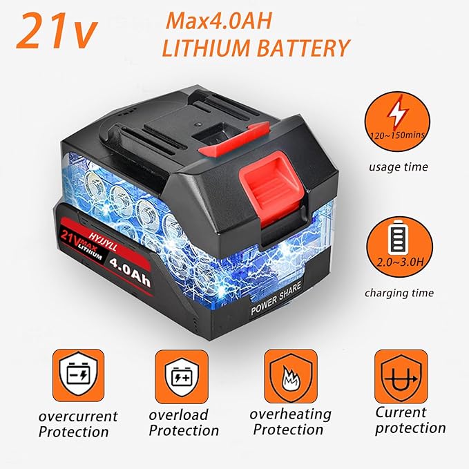Weed Wacker, Cordless Weed Eater 2×4.0Ah Battery-Powered with 3 Types of Blades, 3-in-1 Stringless Grass Trimmer, Brush Cutter for Lawn Yard Garden (Orange)