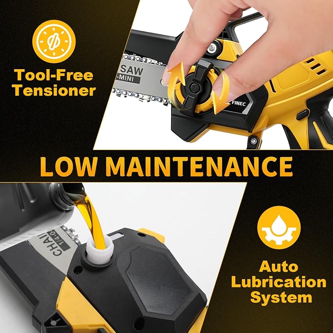 2-in-1 8 Inch Electric Pole Saw for Dewalt 20V MAX Battery, Brushless Cordless Mini Chainsaw with Extension Pole & 3 Chains, Auto Oiler, 14.5 FT Max Reach for Tree Trimming Branch Cutting (No Battery)
