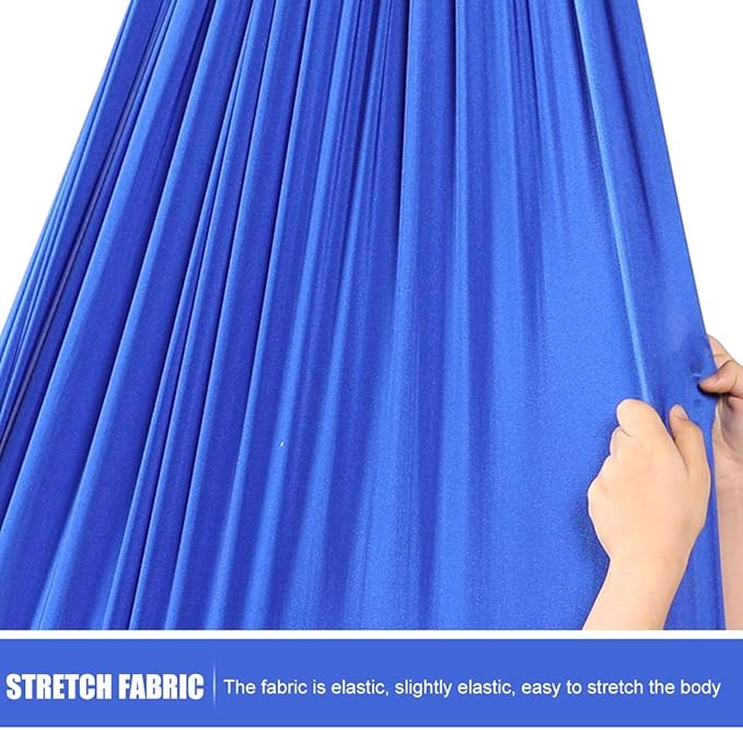 Elastic Cuddle Swing Hammock Indoor Therapy Sensory Yoga Swings with Special Needs for Kids Adult Autism ADHD Aspergers Has Calming Effect On Child (Color : Blue, Size : 100 x 280 cm)