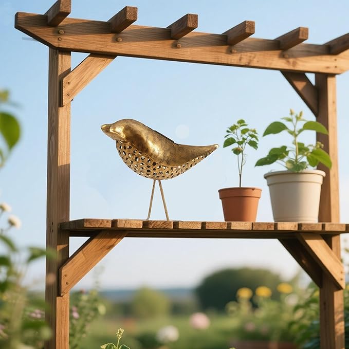 YOSION Solar Garden Bird Lights, 2-Pack Metal Decorative Figurines, Outdoor Path Lighting for Yard and Patio