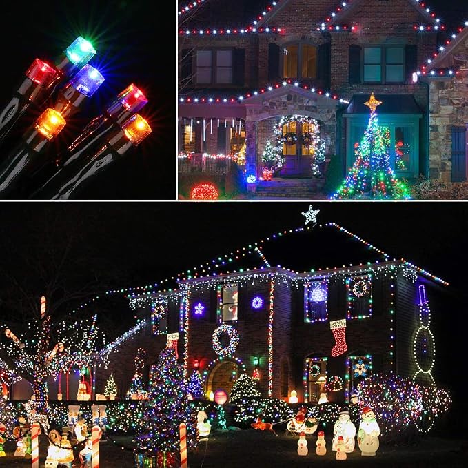 Toodour Christmas Lights Outdoor, 328ft 1000 LED String Lights, Timer, Waterproof 8 Modes Outdoor Christmas String Light - Twinkle Light for Tree Home Garden Yard Wedding Party Xmas Decor(Multicolor)