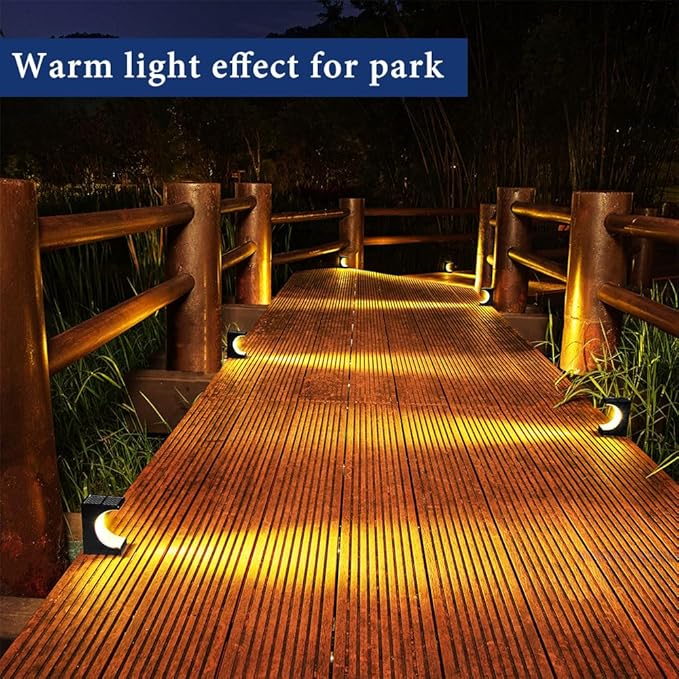Upgraded Wireless Solar Step Lights. 5X Longer Life Than Ordinary. Strong 3M Adhesive + Screws. IP65 Waterproof for Stairs/Decks/patios. Reliable Performance(Warm White 4 Pack)
