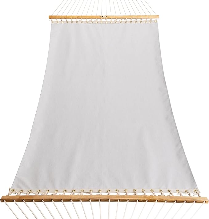 Original Pawleys Island Large Augustine Oyster Sunbrella Quick Dry Hammock – 13 ft. x 55 in., 450 lb Capacity, DuraCord Rope, Oak Spreader Bar, Handcrafted in The USA