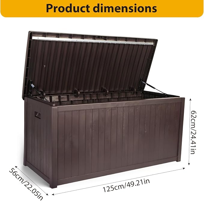 Outdoor Storage Box,Large Waterproof UV Resistant Deck Box,Lockable Storage Container for Patio Furniture Cushions Garden Tools and Pool Accessories