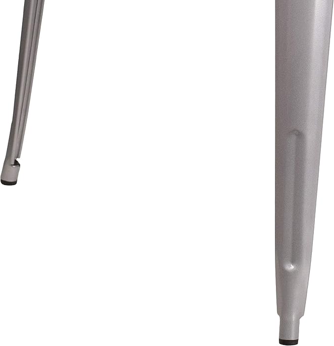 Flash Furniture Parker Commercial Grade 35.5" Square Silver Metal Indoor-Outdoor Table