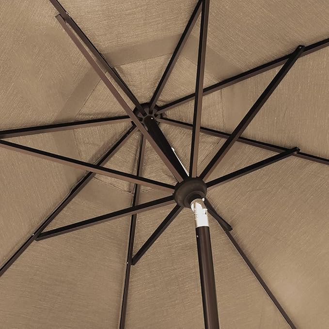 EliteShade USA 10-Year-Non-Fading 10Ft Market Patio Umbrella, UPF 50+ UV Protection Performance Sun Umbrella, Heavy Duty Commercial Grade Outdoor Table Umbrella with Crank & Tilt, Windproof Vented Top for Garden, Pool, Deck and Outdoor Playsets, Heathe...