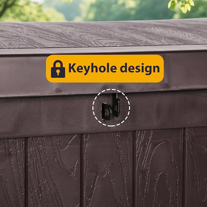 Outdoor Storage Box Large Patio Storage Bin Lockable Organization Deck Box Waterproof for Furniture Outside Cushions Garden Pool Tools Pool Accessories
