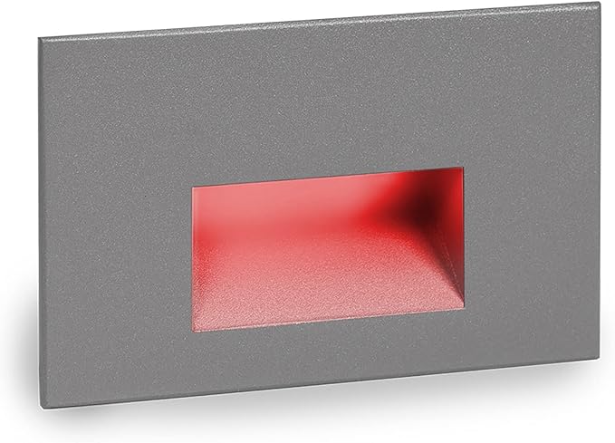 WAC Landscape Lighting, LEDme 120V LED Horizontal Indoor and Outdoor Step and Wall Light Red in Graphite