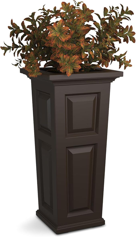 Mayne Nantucket 32-Inch Tall Planter – Self-Watering, Weather-Resistant Planter for Flowers – Durable Outdoor Design for Patio, Porch, or Entryway