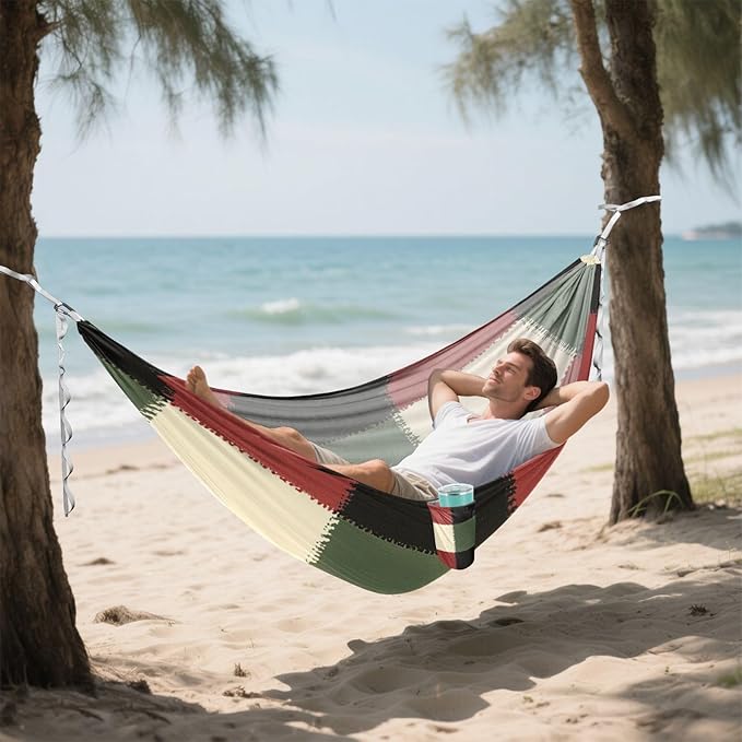 Green Red Buffalo Plaid 330lb Capacity Hammocks with Portabl Carry Bag Swing Hammock for Outside Patio Backyard Poolside amacas para patios con Base de adultos