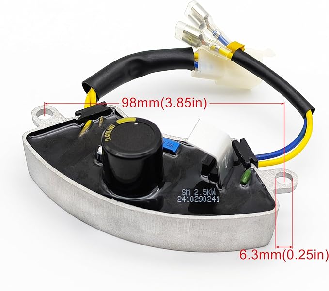 Generator AVR Automatic Voltage Regulator for 2500 Thru 4500 Watt Predator Champion Generac 30060-Y025110 Homelite 290440011 & Brushs