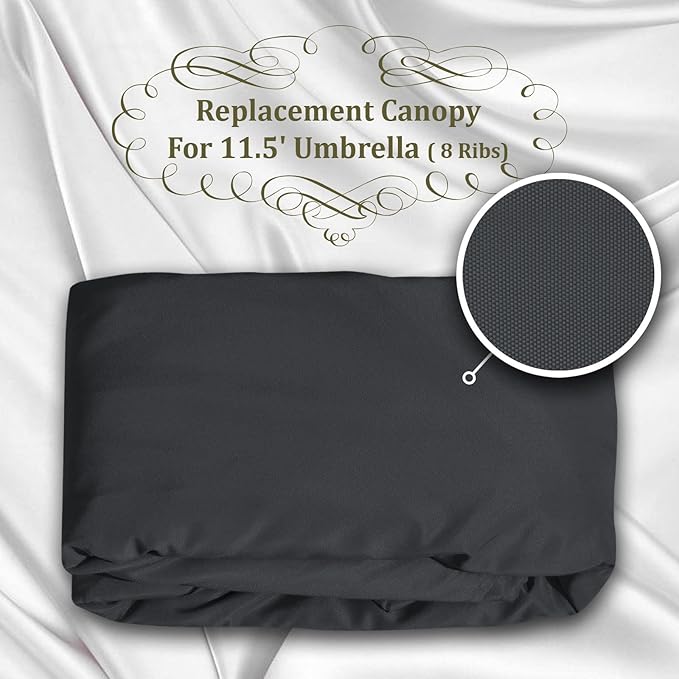 YardGrow 11.5ft 8 Ribs Umbrella Canopy Replacement for Patio Umbrella, Frame NOT Included, Umbrella Replacement Canopy ONLY