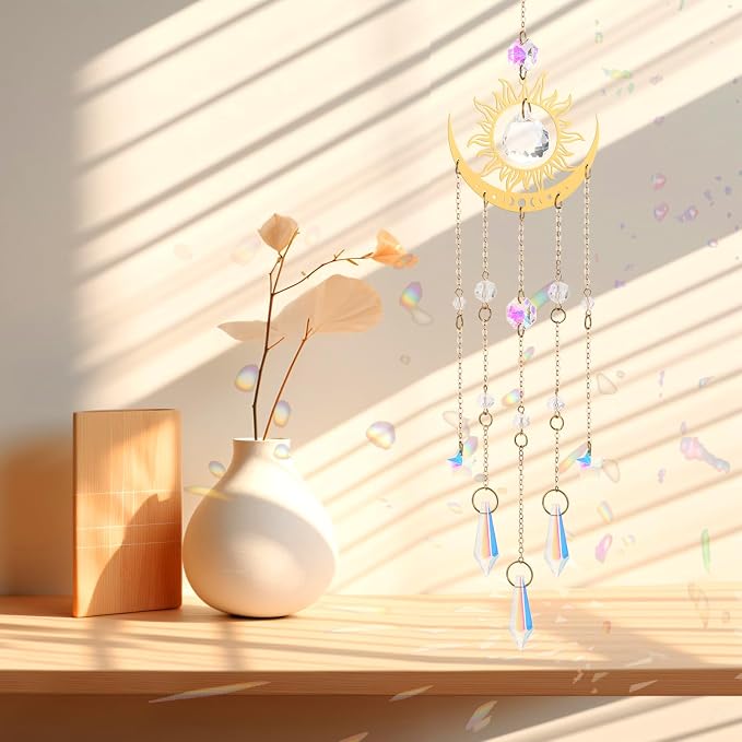 Crystal Suncatcher, Suncatchers for Windows Hanging Indoor Outdoor | Prism Rainbow Maker Home Garden Decor for Thanks Giving Valentines's and Mother's Day