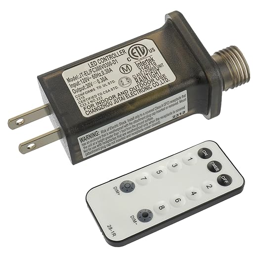 30V 9W 8 Mode LED Controller with Memory Function and IR Remote Control Low Voltage Transformer for Holiday String Lights,not Fit for 8 Mode with Control Box and 1 Mode String Light(1 pcs)