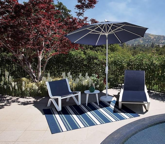 Treasure Garden 9-Foot Patio Umbrella - Outdoor Furniture Market Umbrella – Auto Tilt – Bronze Aluminum Frame (Obravia, Khaki)