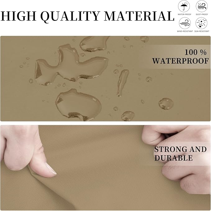Easy-Going Patio L-Shaped Sectional Sofa Cover, 110"X85" Waterproof Heavy Duty Outdoor Garden Furniture Cover with Air Vent (Right Facing, Camel)