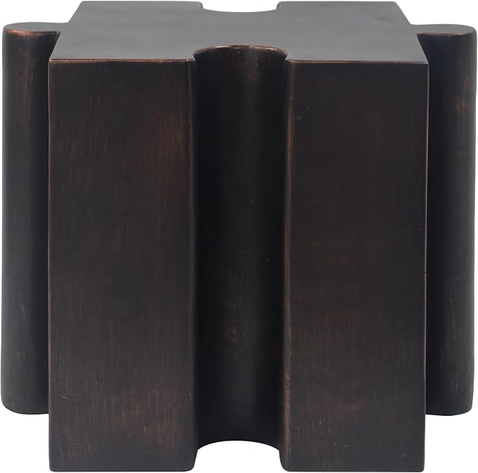 Christopher Knight Home Daton 2 Piece Interlocking Outdoor Side Table Set, Modular Lightweight Concrete Coffee Table, Convertible MGO End Table for Indoor&Outdoor, Design for Creative Set Up, Copper