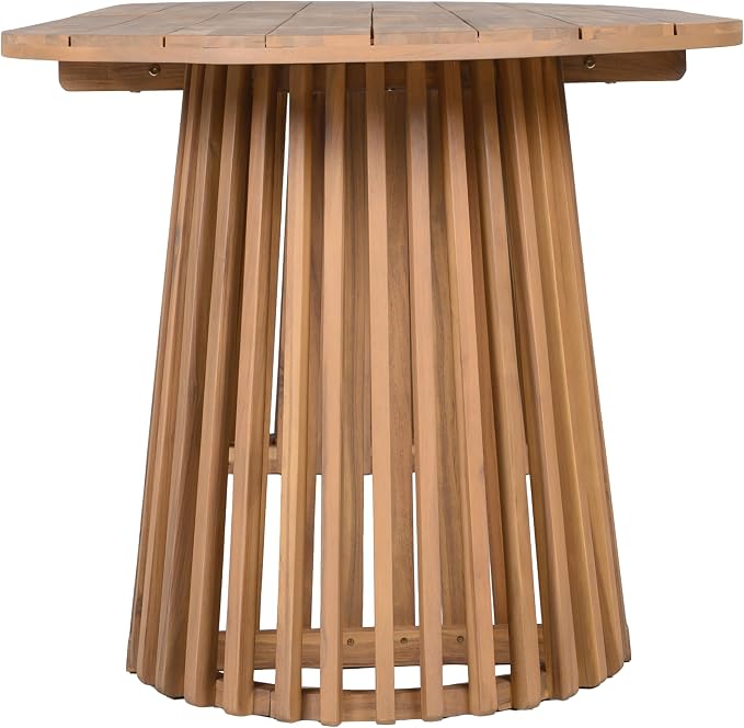 Christopher Knight Home Ambes 5 Piece Acacia Wood Outdoor Dining Set for 4, Patio Dining Table and Chair Set with Curved Rattan Backrest & Cushions, Outdoor Dining Table Set, Beige+Grey Ash+Brown