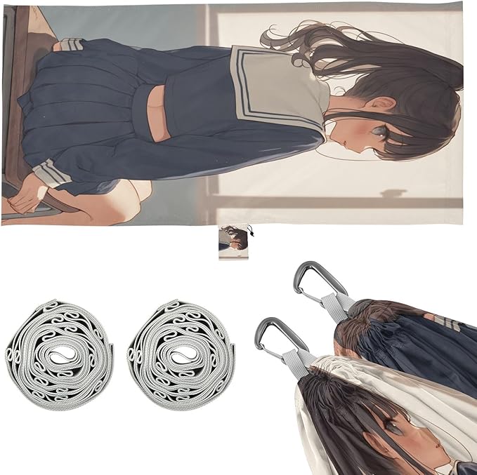 School Anime Girl Hammocks with Portabl Carry Bag Hanging Hammock for Indoor Outdoor Patio